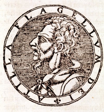 Attila - i "Cosmographia" av Sebastian Munster av Sebastian Munster