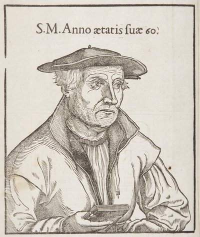 Cosmographia, baksidan av titelbladet, 1544 av Sebastian Munster