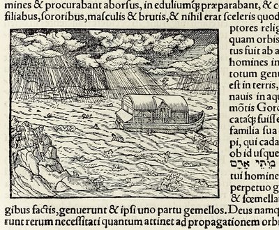 Noaks ark och syndafloden, från 1550 års upplaga av 
