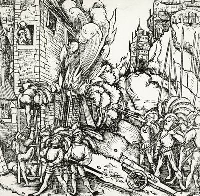Karthagos belägring, gravyr från Universalis Cosmographia (Universell kosmologi), av Sebastian Munster (1488-1552). Tyskland av Sebastian Munster