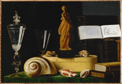 Nature morte a la statuette et aux coquillages - Stilleben med staty och snäckor ... av Sebastian Stoskopff