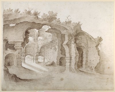 Entré till Colosseum (penna och bläck med tvätt på papper) av Sebastian Vrancx