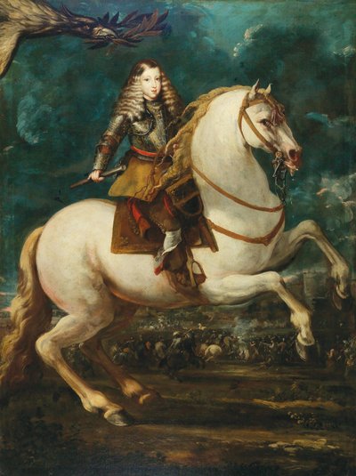 Ridsporträtt av Karl II av Spanien, 1660-talet. av Sebastian de Herrera Barnuevo