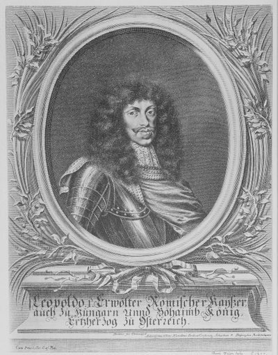 Leopold I, helig romersk kejsare, graverad av Bartholomaus Kilian II, 1674 av Sebastian van Dryweghen
