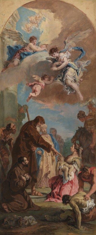 Ett mirakel av den helige Franciskus av Paola av Sebastiano Ricci