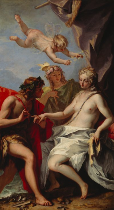 Bacchus och Ariadne (olja på duk) av Sebastiano Ricci