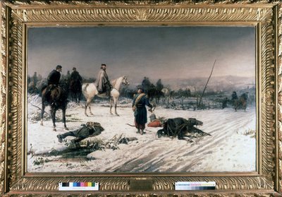Garibaldi i Dijon på ett slagfält, målning av S. De Albertis. 1877. Risorgimentos museum. Milano av Sebastiano de Albertis