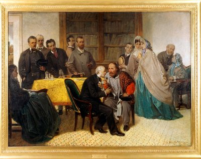 Mötet mellan Giuseppe Garibaldi (1807-1882) och Alessandro Manzoni (1785-1873) av Sebastiano de Albertis