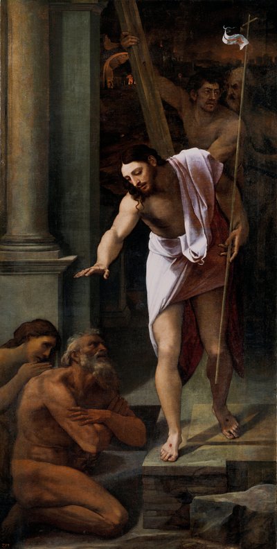 "" Christ aux limbes "" (Christ in Limbo) Peinture de Sebastiano del Piombo (1485-1547) 1516 Dim 226x114 cm Pradomuseet, Madrid av Sebastiano del (c.1485 1547) Piombo