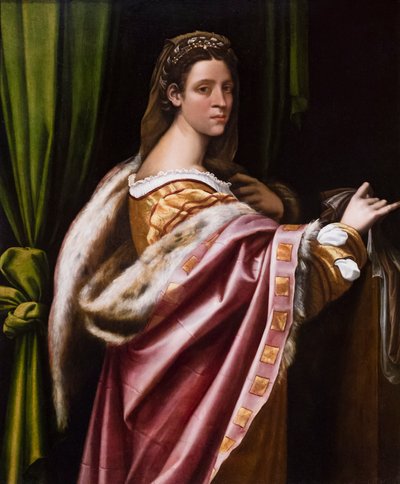 Porträtt av en dam, mitten av 1520-talet (olja på trä) av Sebastiano del (c.1485 1547) Piombo