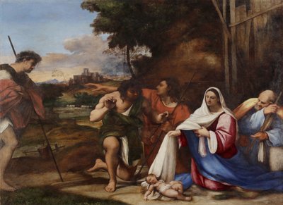 Tillbedjan av herdarna, 1510 av Sebastiano del Piombo