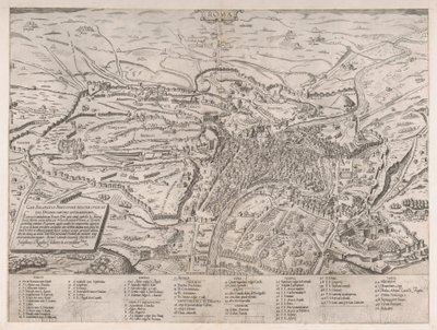 Mirror of Roman Magnificence: Utsikt över Rom från norr, 1561., 1561. av Sebastiano di Re