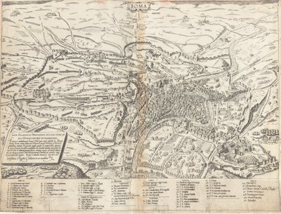 Topografisk karta över det moderna Rom av Sebastiano di Re after Giovanni Antonio Dosio