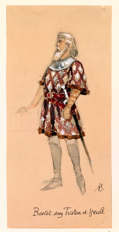 Frankrike, Paris, Kostymskiss för Kurwenal i Tristan och Isolde av Richard Wagner för framförande på Paris Palais Garnier av Segaud Segaud