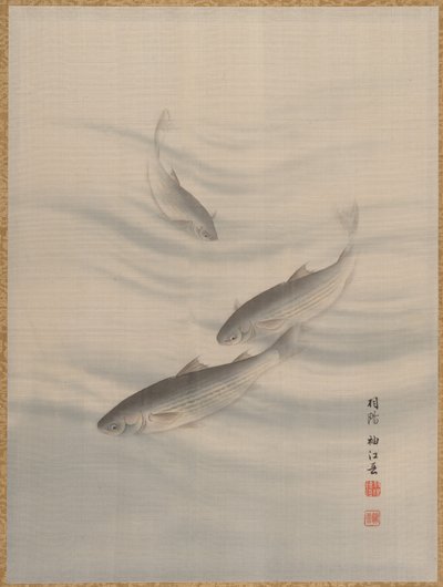 Fiskar Simning, ca. 1890-92. av Seki Shuko
