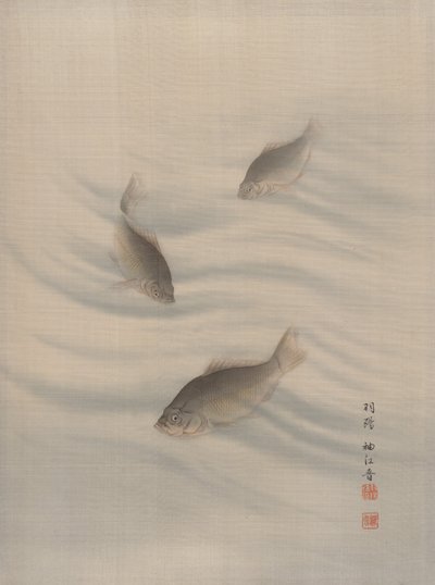 Fiskar Simning, ca. 1890-92. av Seki Shuko