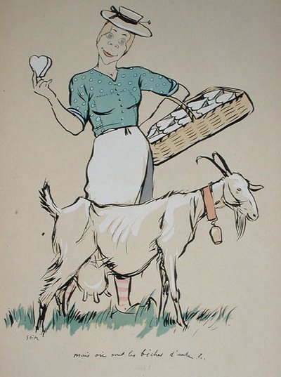 Ostmakare och hennes get, karikatyr från 