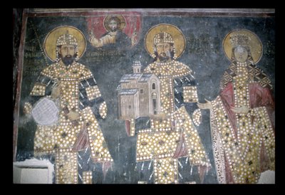 Stefan Milutin, Stefan Dragutin och Katelina, sent 1200-tal av Serbian School
