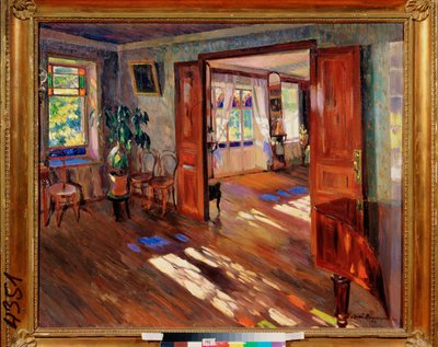 In A House - Målning av Sergei Arsenyevich Vinogradov (1869-1938), olja på duk av Sergei Arsenevich Vinogradov