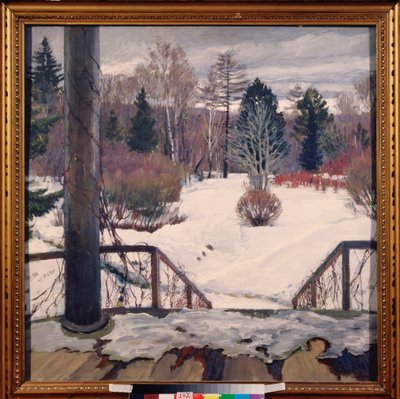Våren kommer - Målning av Sergei Arsenyevich Vinogradov (1869-1938), olja på duk av Sergei Arsenevich Vinogradov