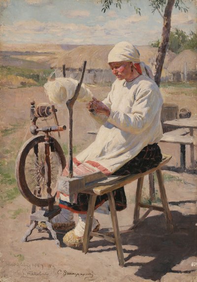 Spinnaren, 1895 av Sergei Arsenevich Vinogradov