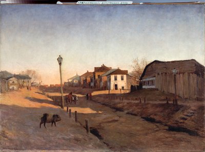 Day going out - Målning av Sergei Ivanovich Svetoslavsky (Svetoslavsky) (1857-1931), olja på duk - rysk konst av Sergei Ivanovich Svetoslavsky