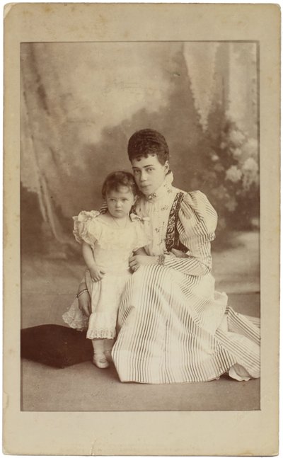 Storhertiginnan Xenia Alexandrovna av Ryssland med dottern Irina, ca. 1882 av Sergei Lvovich Levitsky
