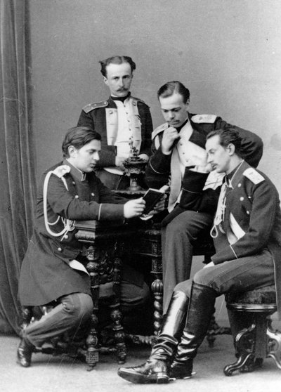 Storhertigarna Alexander Alexandrovich och Vladimir Alexandrovich av Ryssland, c1870-c1875 av Sergei Lvovich Levitsky