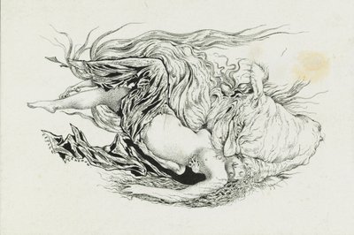Chernomor och Lyudmila. Illustration till dikten Ruslan och Lyudmila av A. Pushkin, 1921-1926. av Sergei Vasilevich Chekhonin