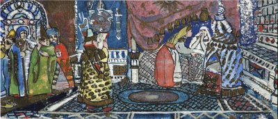 Illustration till sagan om tsaren Saltan av A. Pushkin av Sergei Vasilievich Malyutin
