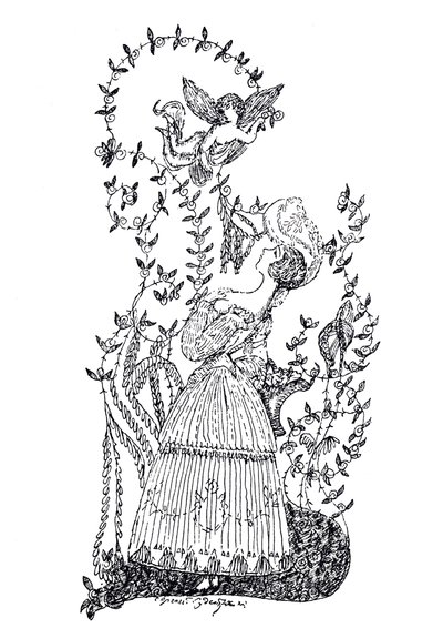 Illustration till uppsatsen Den blå rosen av S. Makovsky, 1907 av Sergei Yurievich Sudeykin