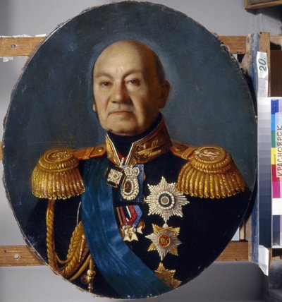 Porträtt av comte Arseny Andreyevich Zakrevsky (Arseni Andreyevich Zakrevski) (1783-1865). Peinture de Sergey (Sergei, Serguei) Konstantinovich Zaryanko (Zarianko) (1818-1870), huile sur toile, apres 1848. Art russe 19e siecle, classicism. State v. Suriko av Sergey Konstantinovich Zaryanko