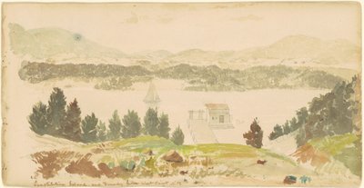 Constitution Island and Foundry från West Point, New York av Seth Eastman