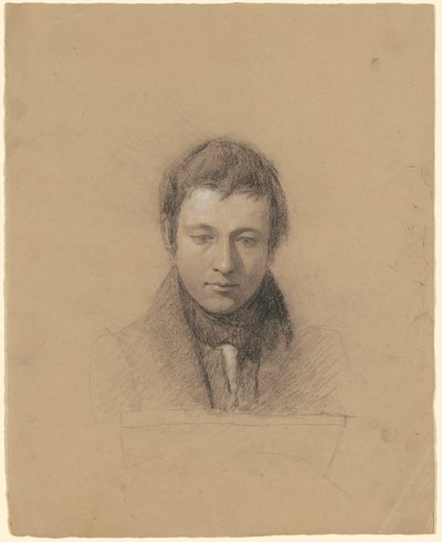 Porträtt av John Cheney, ca 1830-talet (kol & stubbe förhöjd med vit krita på papper) av Seth Wells Cheney