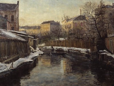 Från Akerselva (olja på duk) av Severin Grande
