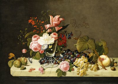 Blommor och frukt, av Severin Roesen