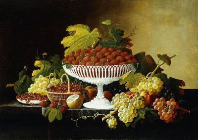 Stilleben med jordgubbar, av Severin Roesen