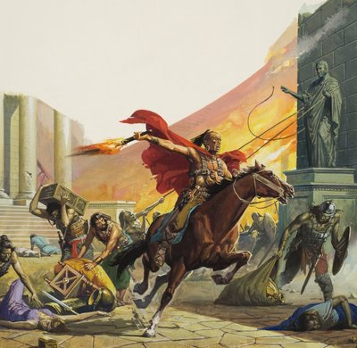 Barbarians at the Gate (gouache på papper) av Severino Baraldi