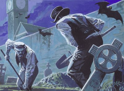 Burke and Hare, Grave Robbers and Murders (gouache på papper) av Severino Baraldi