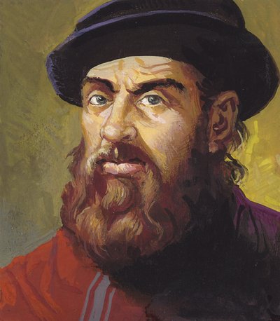 Ferdinand Magellan (gouache på papper) av Severino Baraldi