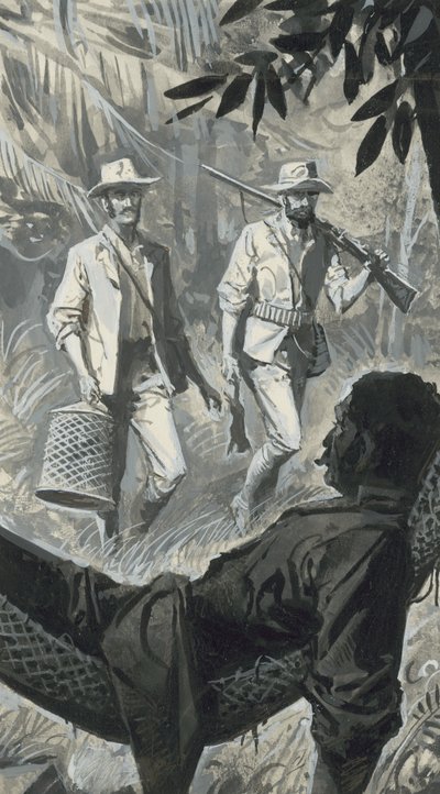 Henry Walter Bates och Alfred Russel Wallace (gouache på papper) av Severino Baraldi