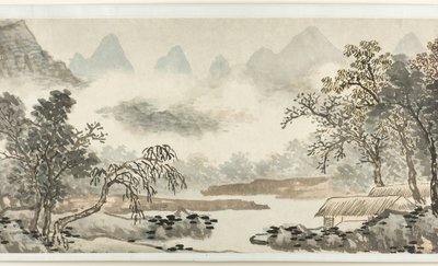 Moln över floden före regn 溪雲欲雨圖 av Shen Zhou