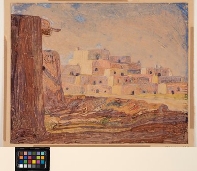 Indian Village, ca 1928 (monotyp på papper) av Sherman Trease