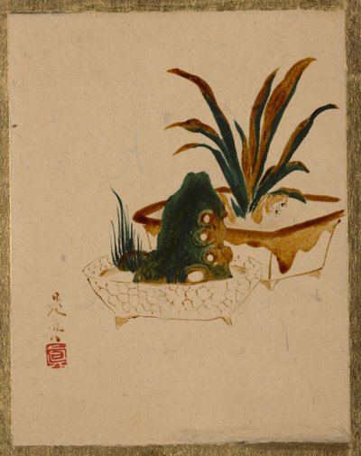 Blommor i Jardinieres, . av Shibata Zeshin