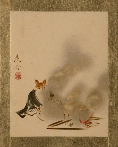 Fox från Mystic Fire. av Shibata Zeshin