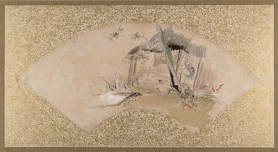 Hus med kvinna och bebis, sent 1800-tal. av Shibata Zeshin