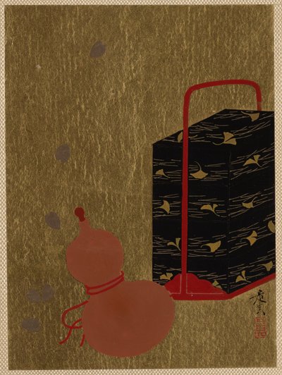 Lackerask och kalebass av Shibata Zeshin