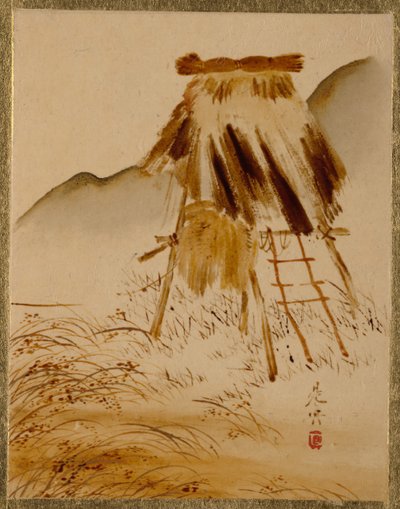 Ris-torkande ram. av Shibata Zeshin