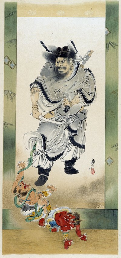 Shoki och demonerna. Självmålning av Shibata Zeshin av Shibata Zeshin