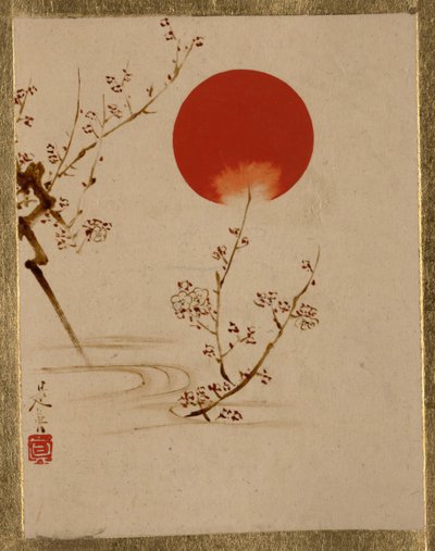 Sol- och plommongrenar. av Shibata Zeshin